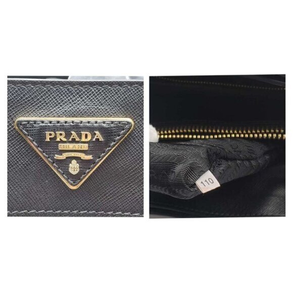 Prada Saffiano Triple Pocket Nero Black Shoulder Bag - Picture 15 of 16
